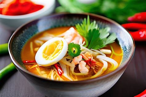  Laksa Penang: Une symphonie épicée de saveurs malaisiennes et d’une texture veloutée incomparable !